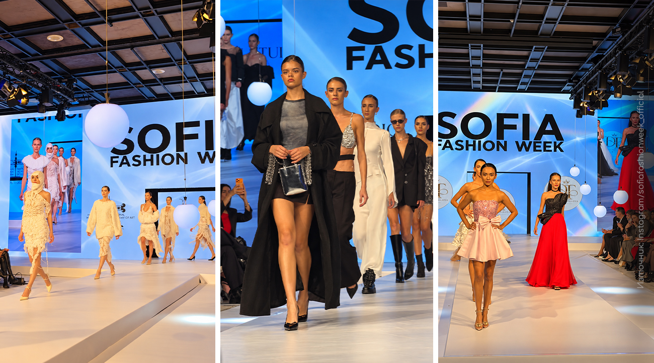 Модели на подиума по време на Sofia Fashion Week 2026 NEXT GEN в хотел „Маринела“ в София